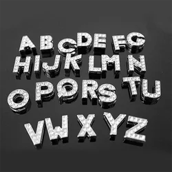 DINGLLY 2Pcs Letters 0-9 Numbers Beads Charm Fit Original Brands 10mm Stainless Steel Mesh Bracelets for Women Boy Girl Bangle