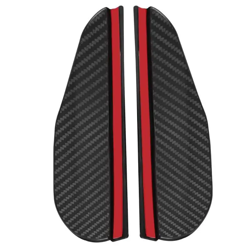 1pair Carbon Fiber Look Car Side Rear View Mirror Rain Eyebrow Visor Sun Shade Snow Guard Weather Shield Cover Auto Accessories