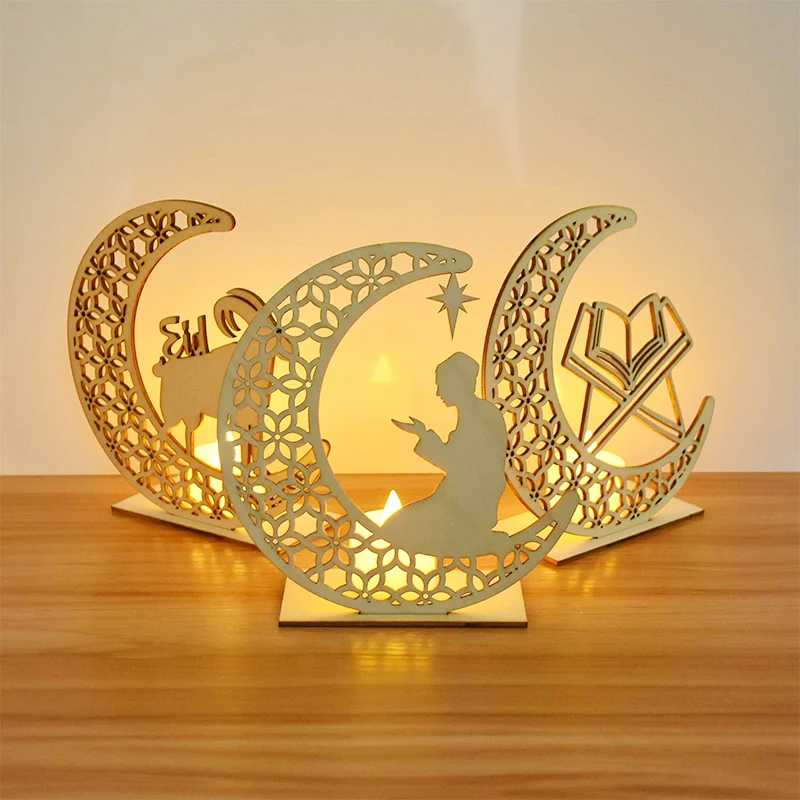 2021 legno EID Mubarak Decor decorazione Ramadan per la casa forniture per feste musulmane islamiche Ramadan Kareem regalo Eid Al Adha Ornament