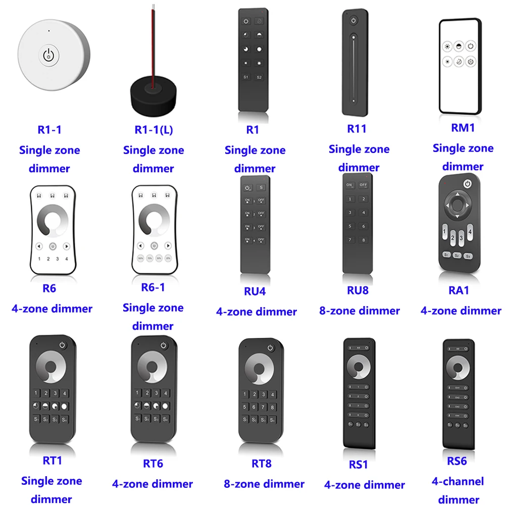 Dimming Remote Controller Includes Single/4/8 Zone/ 4 Channel Suitable For LED RF Control