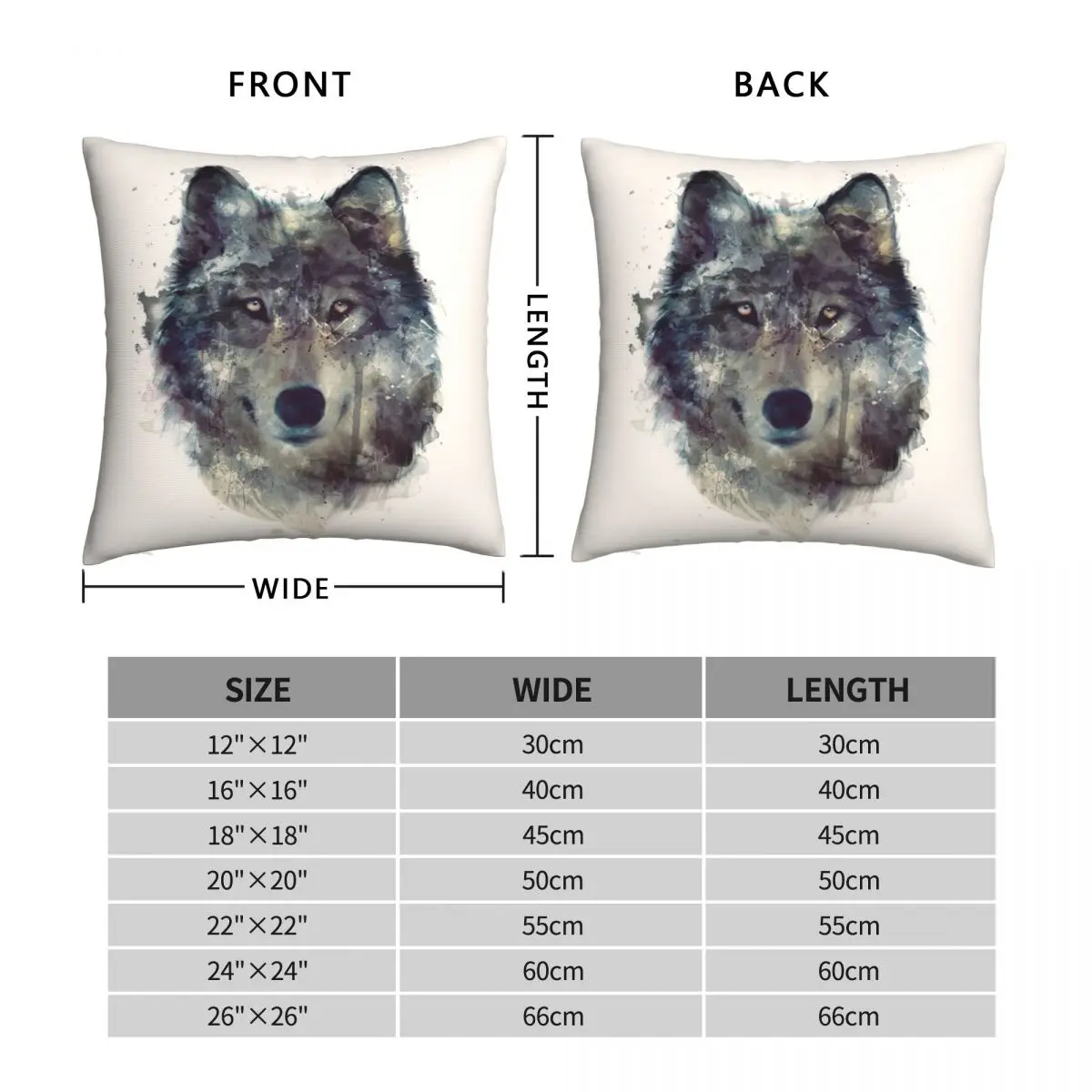 Wolf Persevere Pillowcase Polyester Linen Velvet Pattern Zip Decor Bed Cushion Case