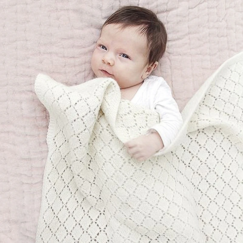 MOTOHOOD Kids Baby Blankets Knitted Newborn Baby Swaddle Wrap Soft Toddler Sofa Crib Quilt Baby Stroller Blanket