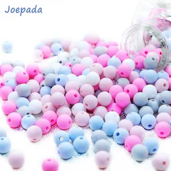 Joepada 50Pcs 9mm 실리콘 라운드 구슬 진주 아기 Teether 젖니가 남긴 구슬 실리콘 BPA 무료 목걸이 젖꼭지 홀더