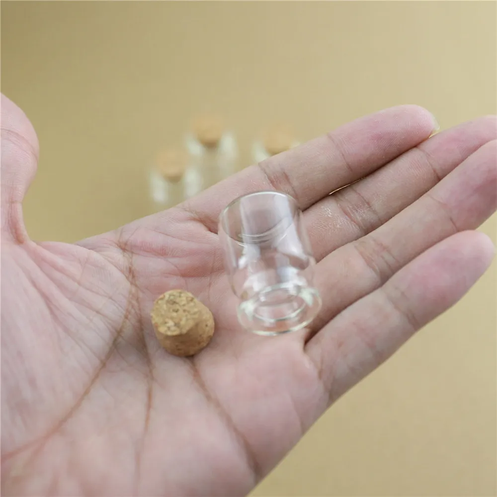 100pcs/lot 5ml 22*30mm Storage Glass Bottles With Cork Stopper Crafts Jars Mini Transparent Empty Glass Bottles Wedding Gift