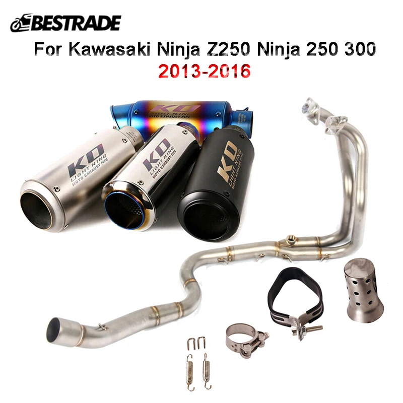 

Exhaust System For Kawasaki Z250 Z300 Ninja 250 300 2013-2016 Exhaust Header Pipe Settion Slip On 51mm Mufflers With DB Killer