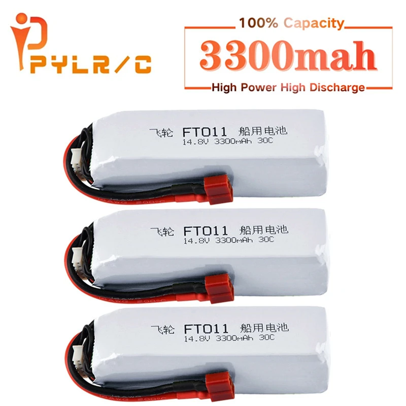 Bateria do Feilun FT010 FT011 RC szybkie łodzie akcesoria do zabawek 4S 14.8V 3200mAh bateria lipo z wtyczką T do FT011 1PCS-5PCS