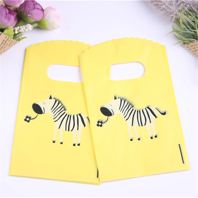 New Design Wholesale 50pcs/lot 9*15cm Yellow Mini Jewellery Accessories Pouches Small Package Bags For Party With Zebra