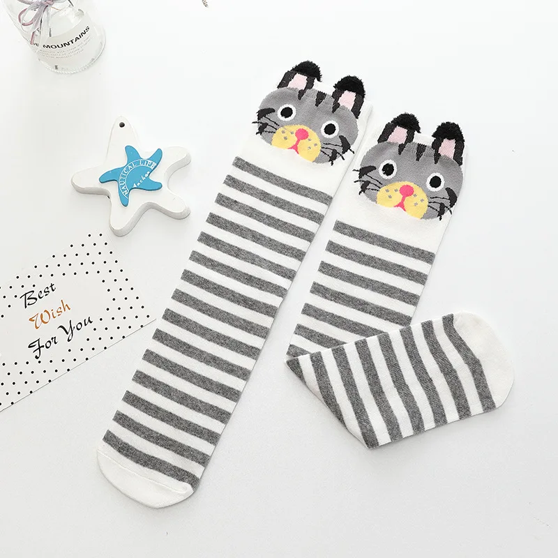 Girl Socks 3-12 Years Old Cotton Knee High Legwarmers Cute Animal Anime Kids Stocking Dance Todder Baby Hotsales