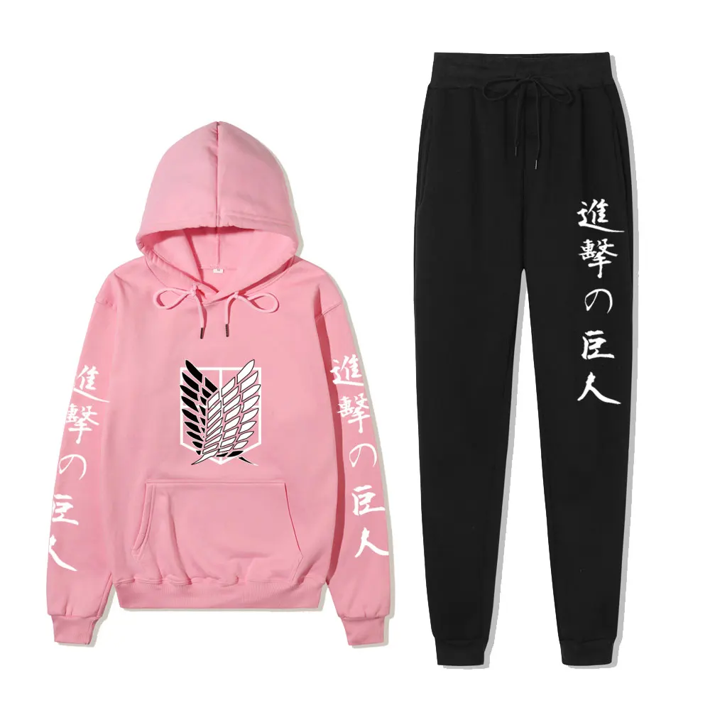 Attack on Titan Fall/Winter wear casual hoodie straight cut trouser suit