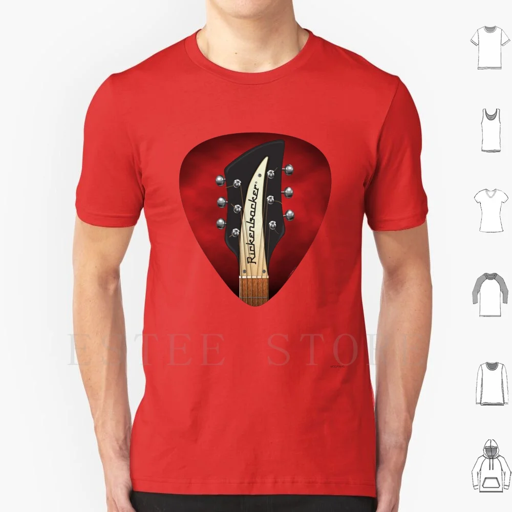 Guitar Headstock Pick Art-360 T Shirt Cotton Men DIY Print Guitar Headstock Tuning String Music Neck Country Indie Alternative