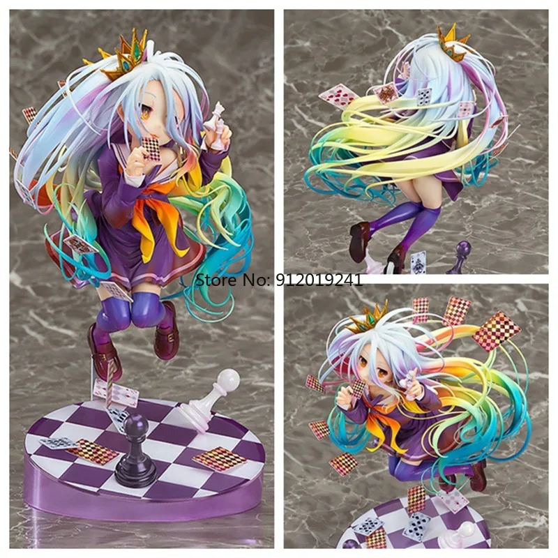 

No Game No Life 3 Shiro 1/8 Painted Figure Poker Chess PVC Anime Action Figures Collection Shiro Original Toys 20cm Brinquedos