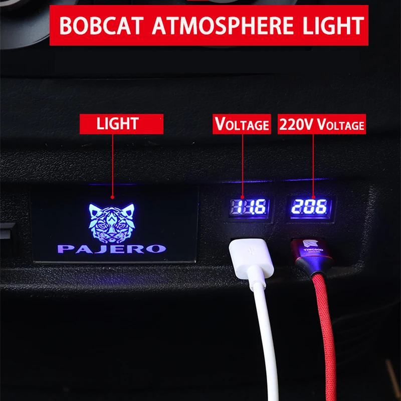 For Mitsubishi Pajero V97 V93 Rear USB Charger 2020 Pajero Rear USB Inverter Socket Modification Armrest Box Rear USB Inverter