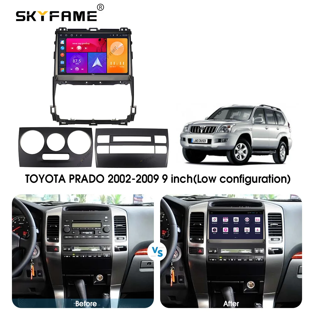 SKYFAME автомобильная рамка, адаптер для лицевой панели Android, комплект панели для установки приборной панели для Toyota Land Cruiser Prado 120 J120 LC120