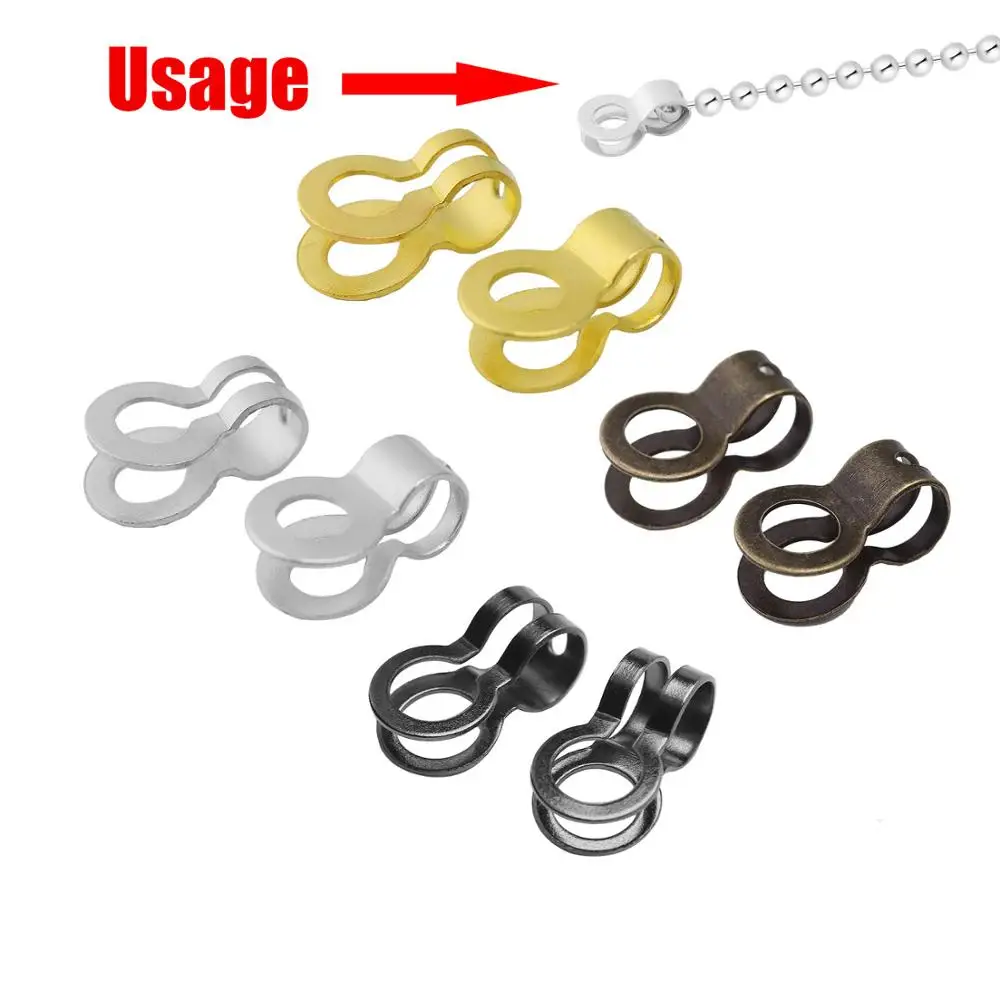 100pcs/lot Iron Double Ring Bead Buckle Chain Ball Chain Connectors Handmade Bracelet DIY Jewelry Making 8/10/13/18/23/28mm