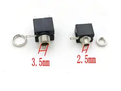 20 peças conector de painel comutado de áudio, soquete mono comutado de áudio fêmea 2.5mm/3.5mm