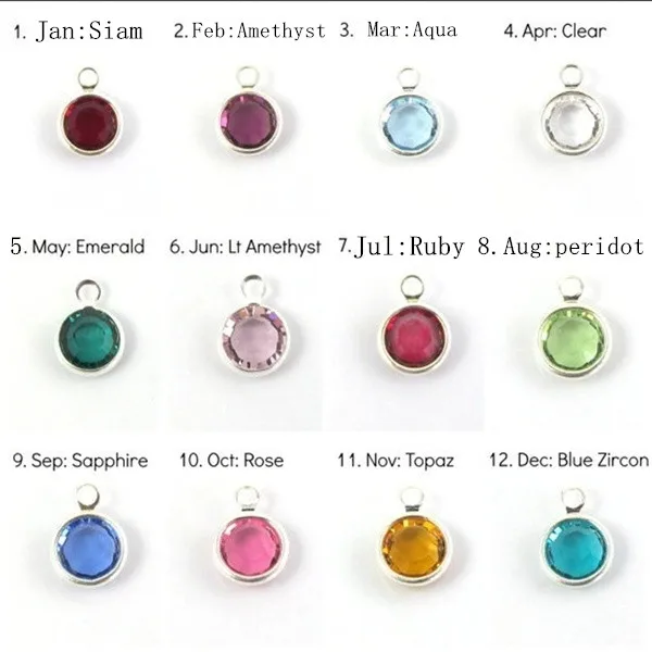 Autism Creative Initial Letter Monogram Birthstone Keychains Keyrings Fashion Jewelry Women Gifts Accessories Pendants