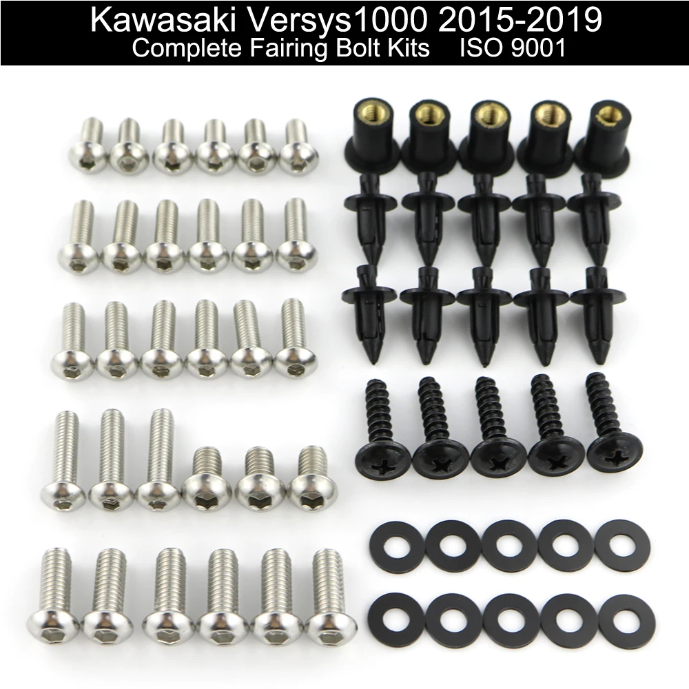 

Fit For Kawasaki Versys 1000 2015 2016 2017 2018 2019 Complete Full Fairing Bolts Kit Speed Nuts Fairing Clips Stainless Steel