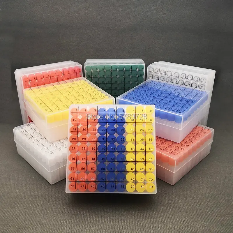 1set include one piece 81- lattice digital code Storage Box for Store Cryovial+81pieces 1.8ml plastic Refrigerating tube