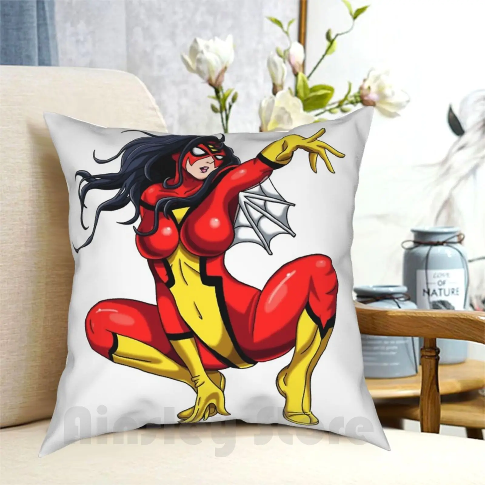 Spiderwoman Pillow Case Printed Home Soft Throw Pillow Spider Womens Superhero Super Hero Cartoon