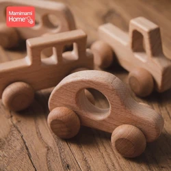 1Pc Houten Auto Baby Speelgoed Bpa Gratis Beukenhout Bijtring Cartoon Organic Houten Auto Montessori Speelgoed Voor Kinderen Tandjes verpleegkundige Gift