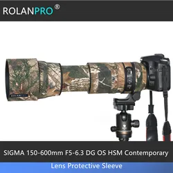 ROLANPRO Lens Camouflage Coat Rain Cover for SIGMA 150-600mm F5-6.3 DG OS HSM Contemporary Lens Guns Protective Sleeve