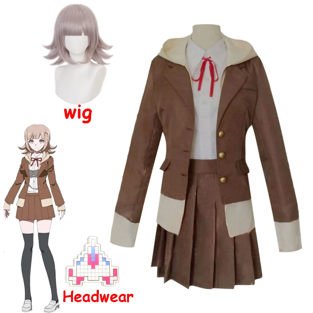 

Danganronpa 3 The End of Hope's Peak High School Despair Arc Chiaki Nanami Uniform Short skirt Cosplay Costume For Halloween