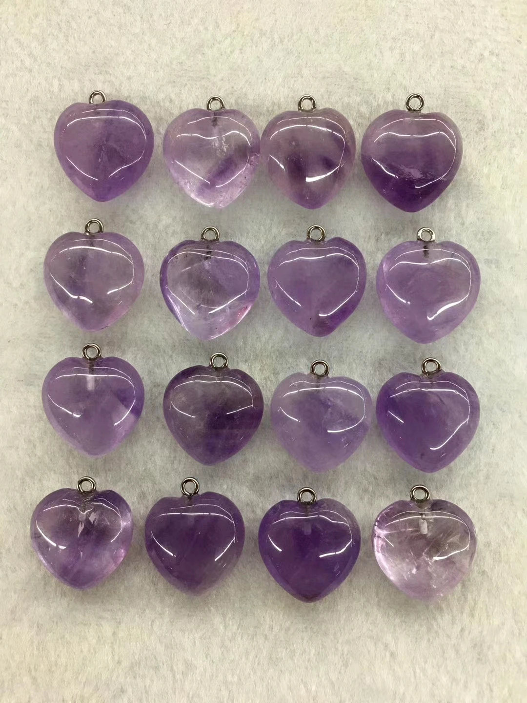 

Wholesale 10pcs/Pack Lavender Amethyst Stone Bead Pendant,20mm Heart Gem Stone Jewelry Necklace DIY