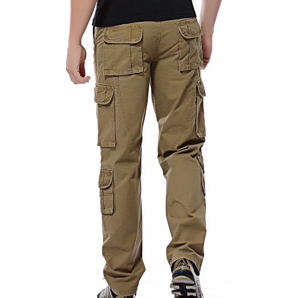 New men cargo pants mens Loose army tactical pants Multi-pocket trousers pantalon homme Big Size 46 Male Military Overalls