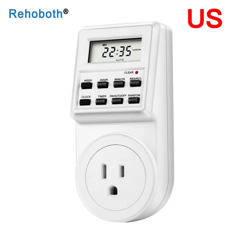 Tomada elétrica programável, plugue digital com temporizador para tomada de parede, 220v/110v eu uk us fr br
