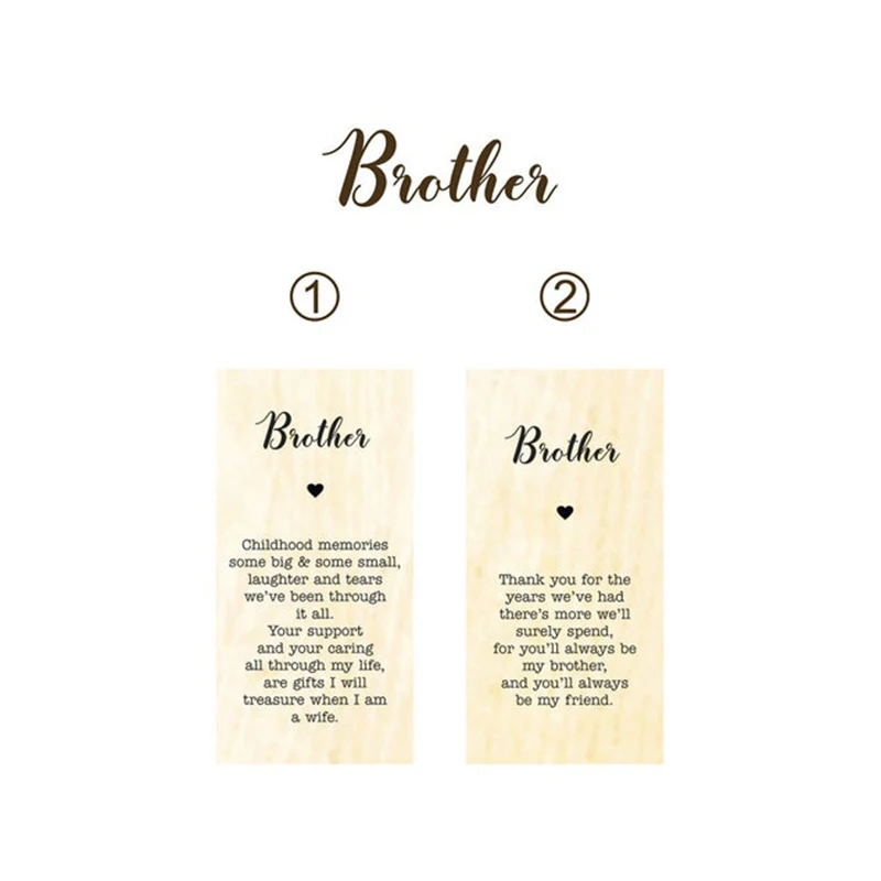 Brother Wooden Rectangular Anniversary Celebration Party VIP Seat Card And Bridesmaid Seat Retro Wedding Table Decortion