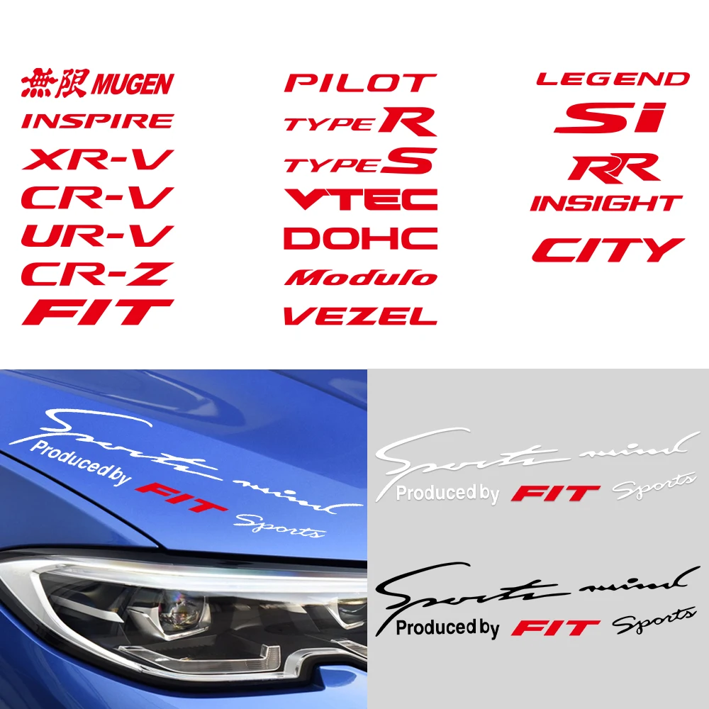 Lámpara de estilo de coche, pegatina para cejas, decoración para Honda Mugen Civic Typer SI RR City Insight Vtec Fit CR-V CR-Z Pilot