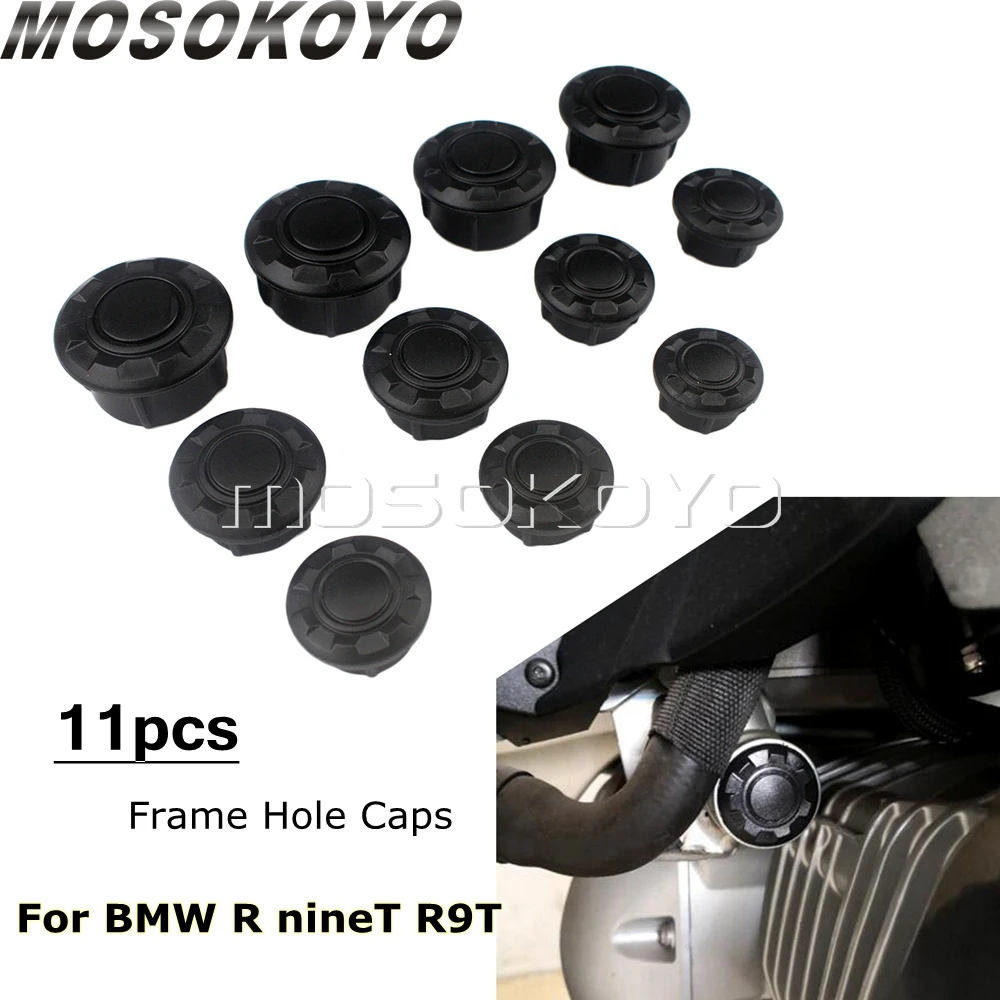 1 Set Motorcycle Frame Plug Caps ABS Black Hole Cover Cap Guards For BMW R nineT  2014-2019  R9T