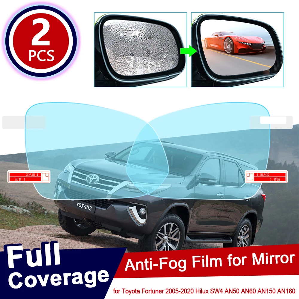 for Toyota Fortuner 2005~2020 Hilux SW4 AN50 AN60 AN150 AN160 AN 50 60 150 160 Anti Fog Film Rearview Mirror Accessories 2016