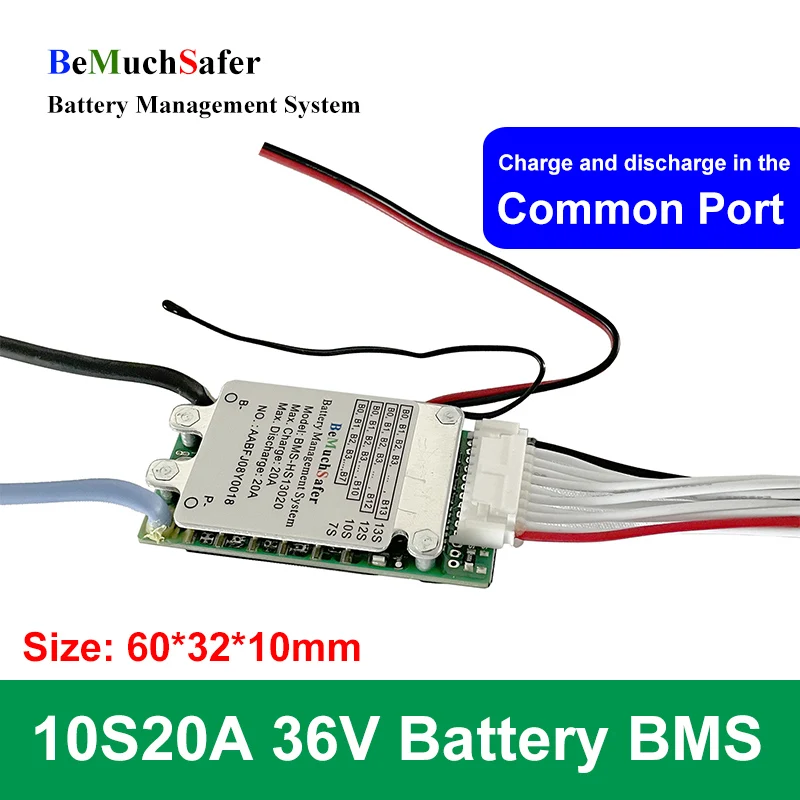 BeMuchSafer 10S 20A 15A 36V BMS Common Port 21700 18650 3.6V 10S15A 10S20A BMS for DIY E-Bike E-Scooter Energy Storage Battery