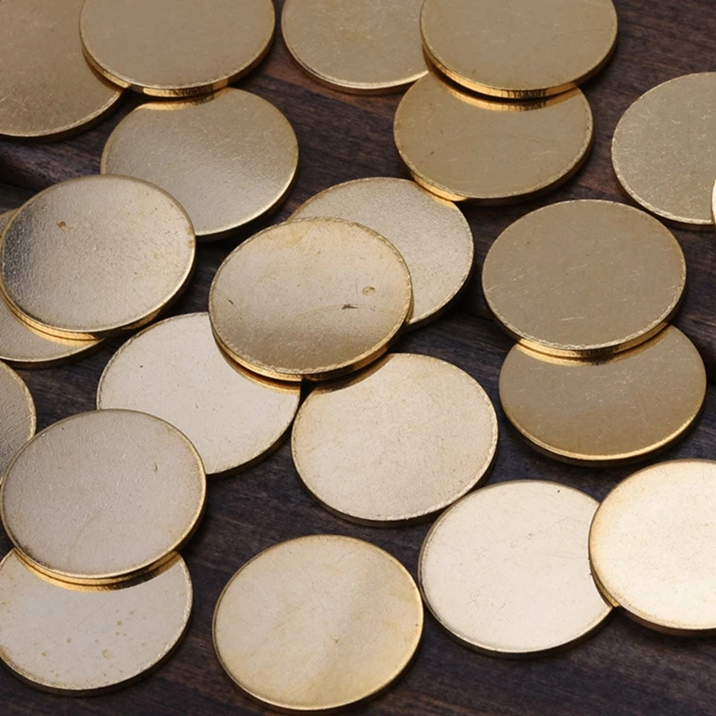 

50pcs 8mm 9mm 10mm 12mm 13mm 14mm 15mm 16mm 20mm brass Unplated Flat Round Circle Blank Stamping Charms,stamping tags