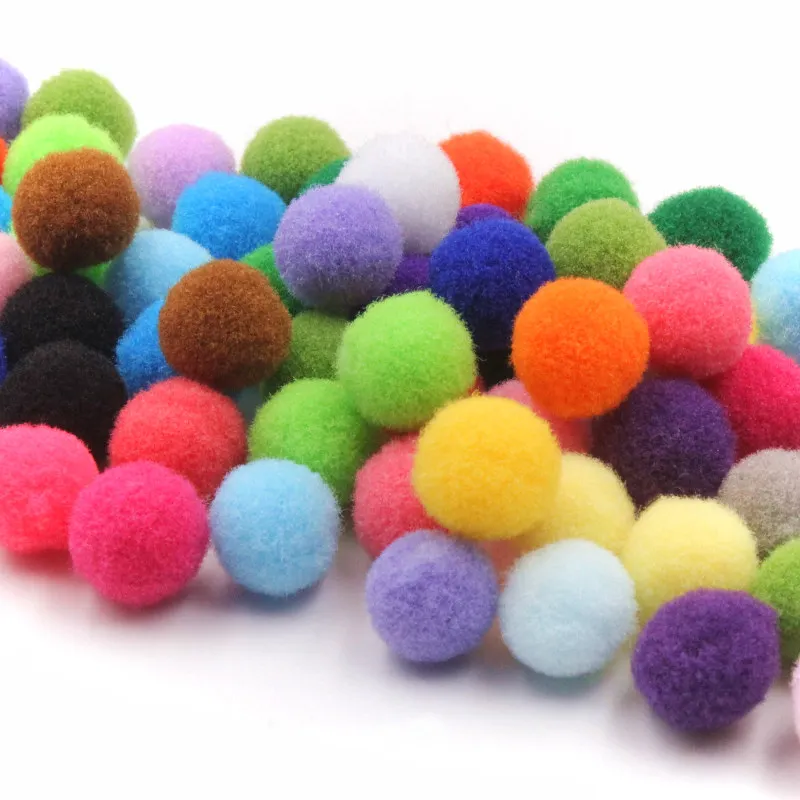 100-500Pcs Multicolor Optional Polyester Soft Pom Pom Ball Fluffy Pompom For Crafting Kids Toys Accessory DIY Crafts Supplies