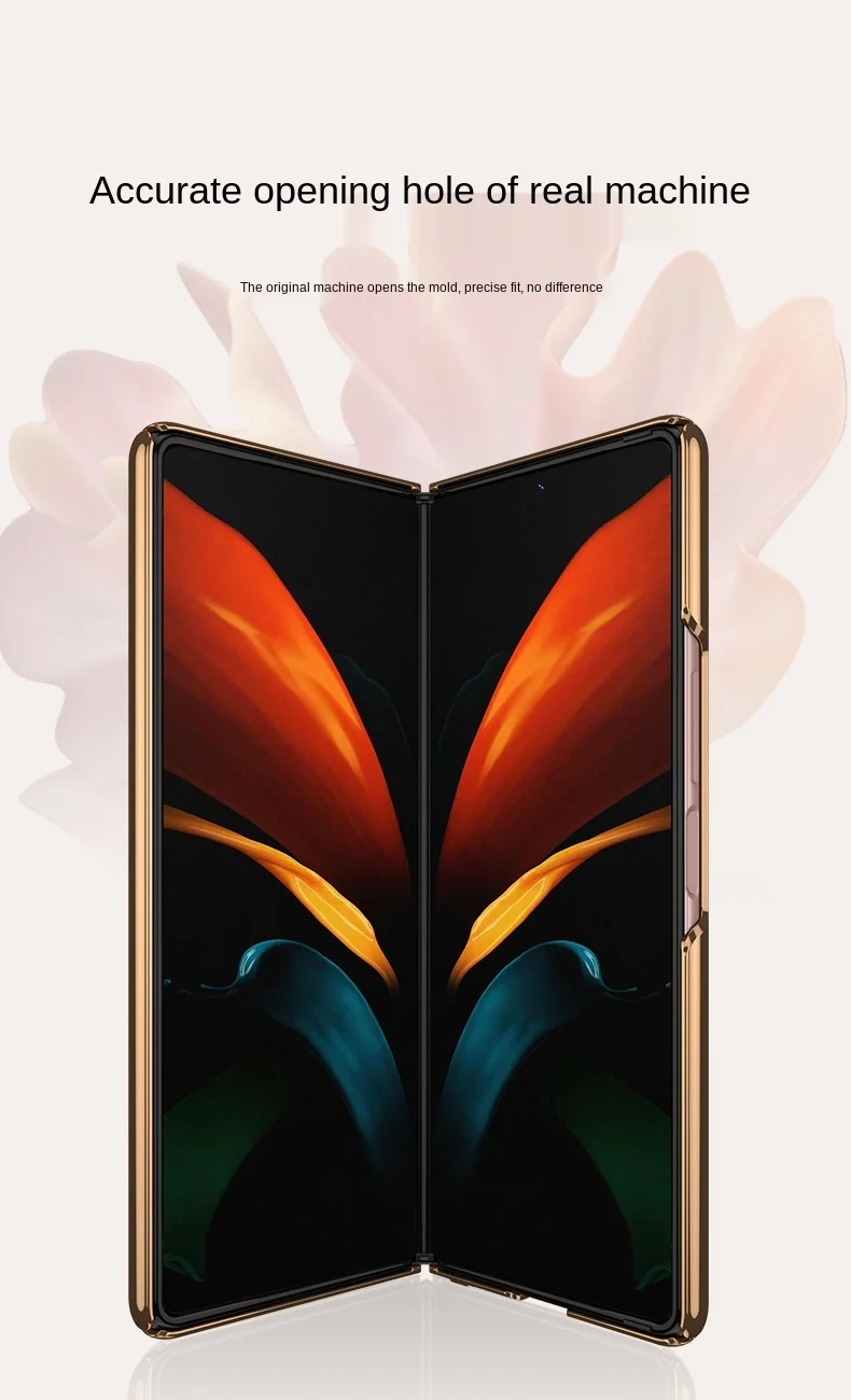 Luxury Fashion Tempered Glass Fold Case for Samsung Galaxy Z Fold 2 Rainbow Plating Frame Shockproof Back Cover for Fold2