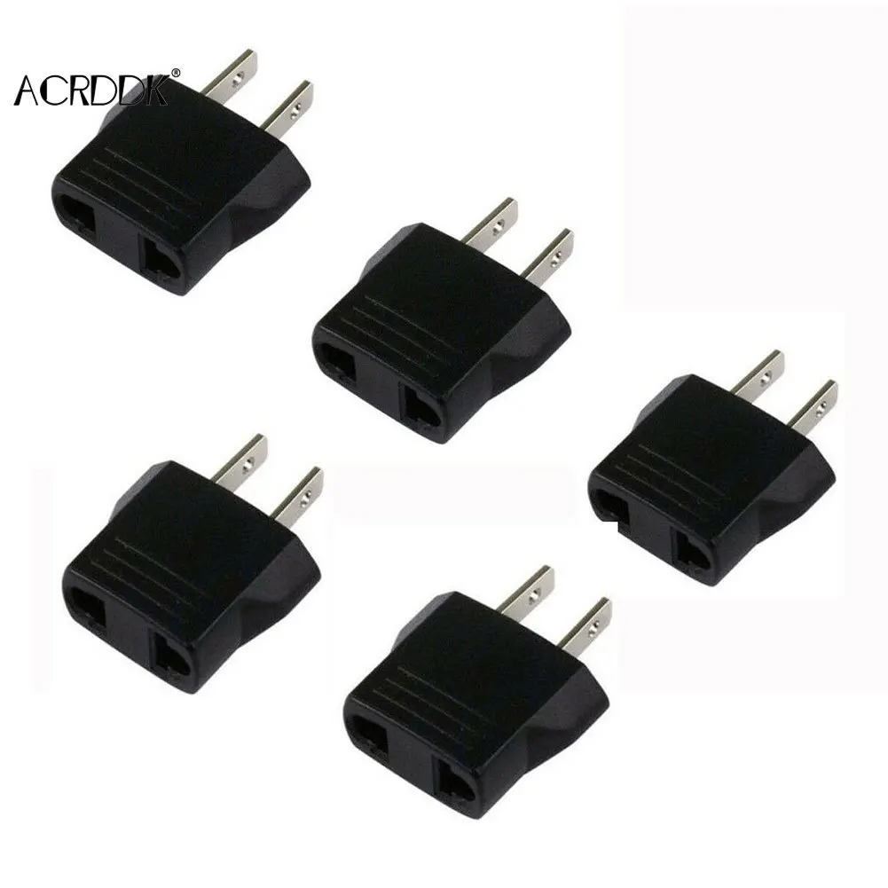 5Pcs 110V to 220V Conversion Adapter EU/US Plugs Travel Adapter Converter for Home Outdoor Traveling Use DF