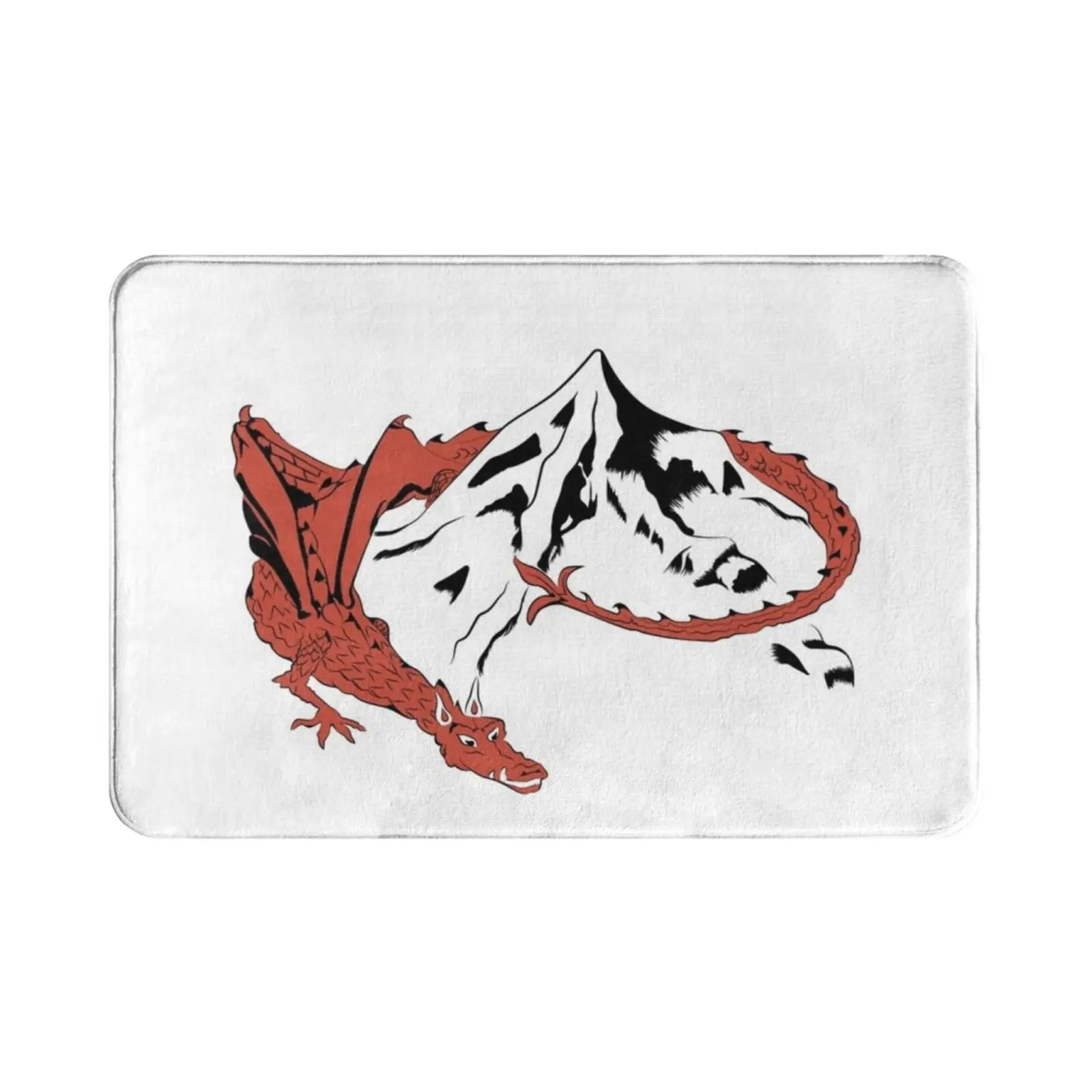 Red Dragon Carpet Mat Rug Cushion Soft The Frodo Bilbo Fellowship Brotherhood Nine Companions Gimli Gandalf