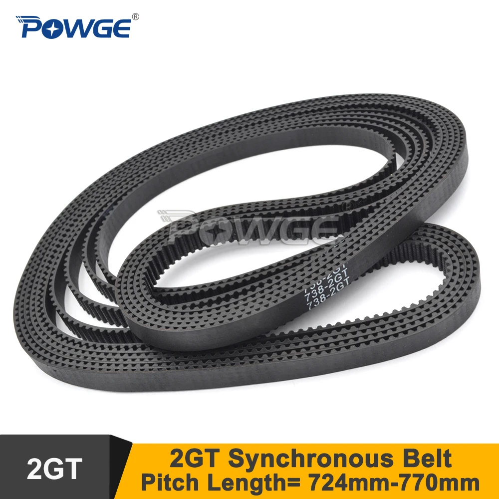 POWGE 724/730/738/740/752/760/770 2GT Timing Belt W=6/9mm 2MGT G2M Synchronous Belt Small Backlash Linear Motion 3D Printer 10P