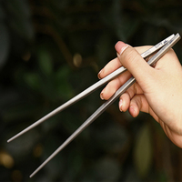 Keith Titanium Tableware Chinese Chopsticks Square Solid Chopsticks Ultralight Outdoor Camping Bacteriostatic Tableware 230mm