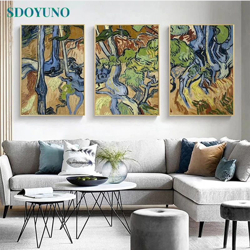 SDOYUNO 3Pcs 40x50cm Abstract Painting By Numbers For Adult DIY Frameless Paint By Numbers On Canvas Handpainted Wall Art