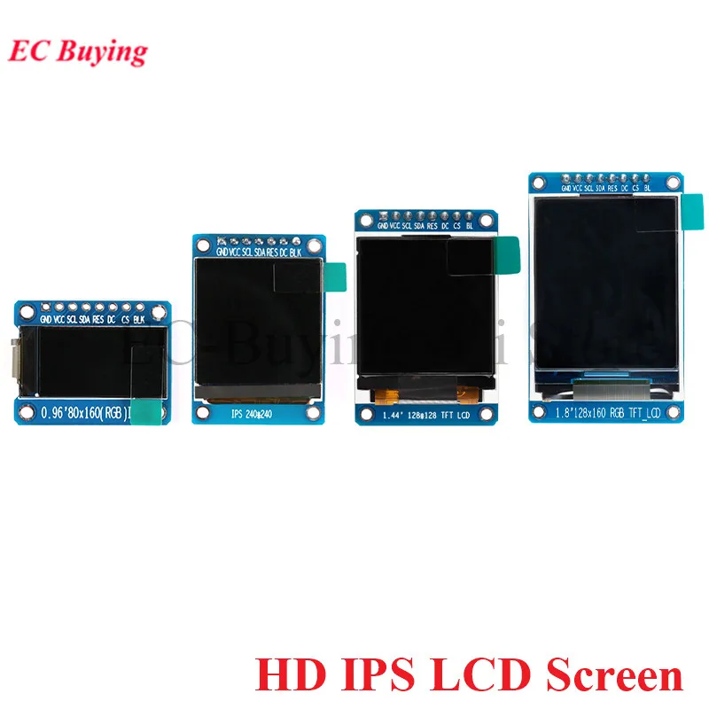 

TFT Display 0.96 1.3 1.44 1.8 Inch IPS 7P SPI HD 65K Full Color LCD Module ST7735 / ST7789 Drive IC 80*160 240*240 (Not OLED)