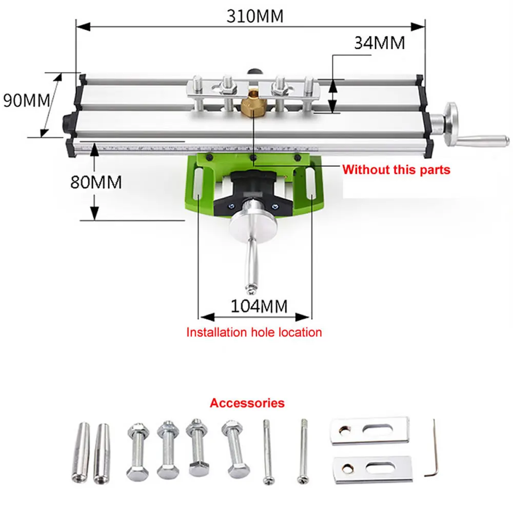 BG6300 Precision Bench Vise Fixture Drill Milling Machine Stroke 200*50mm Multifunction Worktable Adjustment Coordinate Table