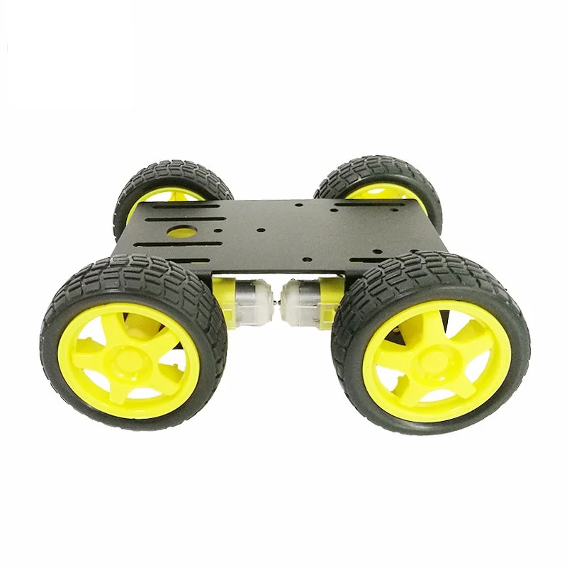 Nueva llegada 4WD chasis de coche Robot de Metal C101 con cuatro ruedas de Motor TT para Arduino Uno R3 DIY Maker Kit de enseñanza educativa