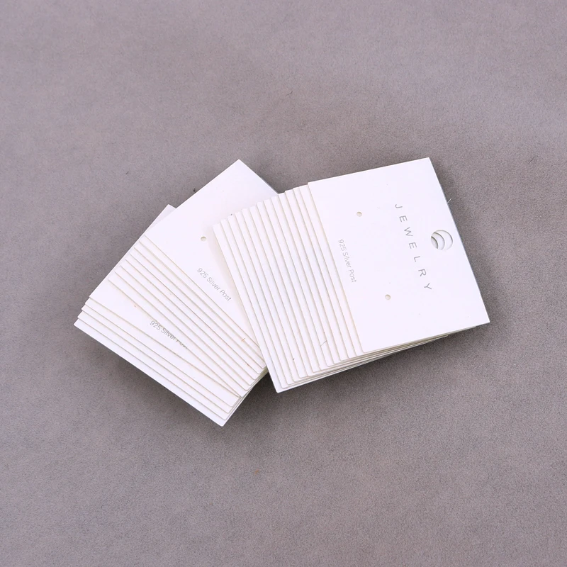 

200PCS White Earring Cards 5x3.5cm Jewelry Cards Paper Earrings Card Favor Jewelry Packaging Display PVC 925 Card