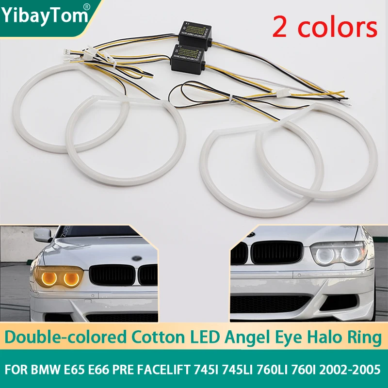 Super Bright SMD Cotton Light Switchback LED Angel Eye Ring Kit For BMW E65 E66 PRE FACELIFT 745i 745Li 760Li 760i 2002-05