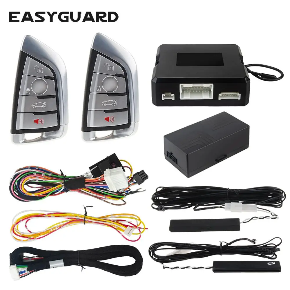 

EASYGUARD pke car alarm remote start stop compatible with factory OEM push start button security alarm keyless entry