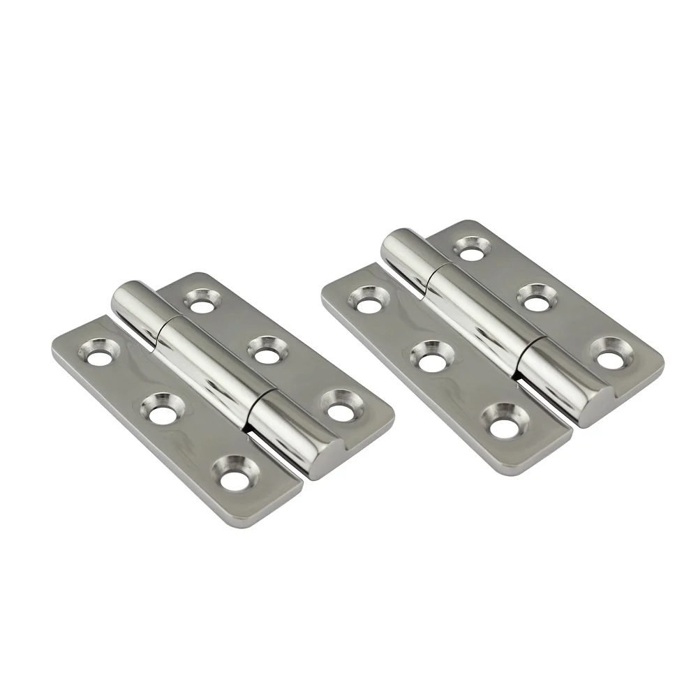 2PCS Stainless Steel 304 Butt Hinges With 6 Holes 100mm 120mm Mirror Polish Heavy Duty Marine Boat Accessories Hinge Hardware