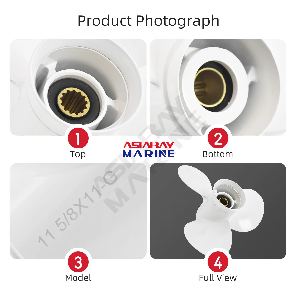 Yamaha 선외 프로펠러 11-5/8x11,3 블레이드 알루미늄 합금 나사 13 스플라인 663-45947-02 20 30 40 48 50 60 HP 엔진용